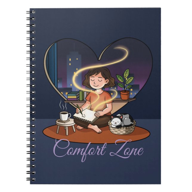 Caderno Espiral Night Creator Cozy Heart Window Art (Frente)