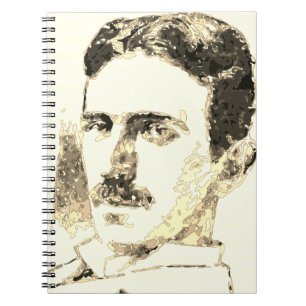 Caderno Espiral Nikola Tesla Desenho Em Sepia