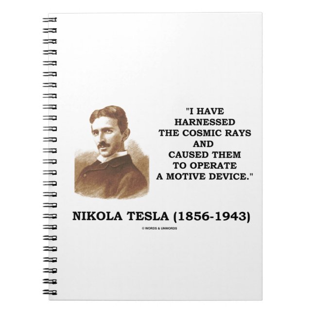 Caderno Espiral Nikola Tesla Harnesset Cósmico Rays Motivo (Frente)