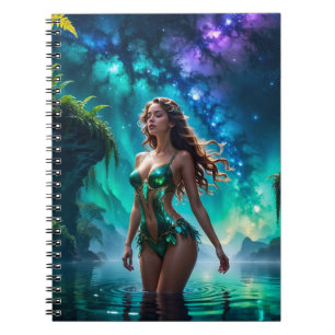 Caderno Espiral Ninfa da Água do Lago Galáctico
