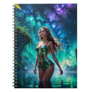Caderno Espiral Ninfa da Água do Lago Galáctico