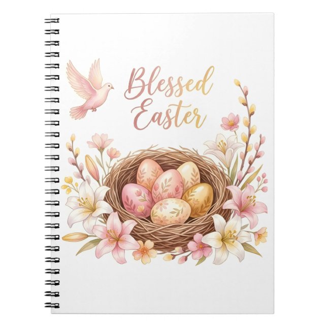 Caderno Espiral Ninho de Páscoa com Ovos (Frente)