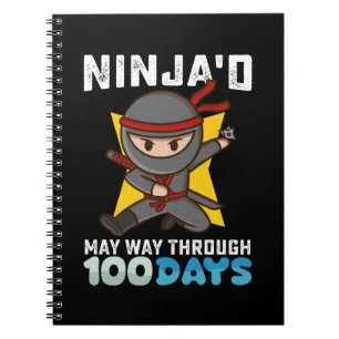 Caderno Espiral Ninja May Way Através de 100 Dias de Escola