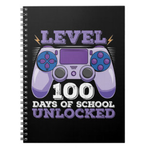 Caderno Espiral Nível 100 Dias De Escola Desbloqueado Jogador Jogo