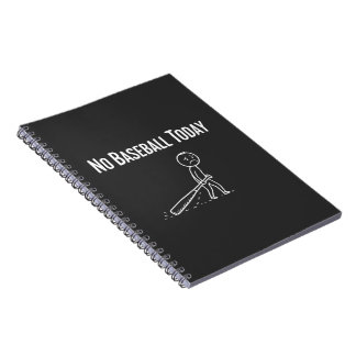 Caderno Espiral No Baseball Today Sad Stick Figure Baseball lovers