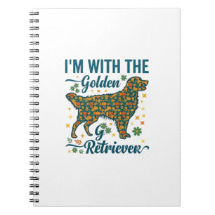 Caderno Espiral No Cão Golden Retriever Halloween Abóboras Folhas_