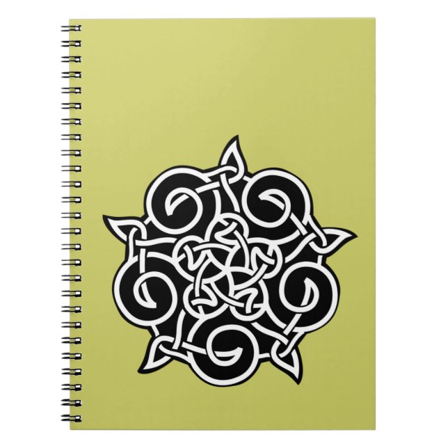Caderno Espiral Nó Celta Preto e Branco (Frente)