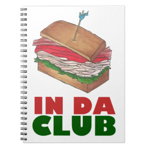 Caderno Espiral No Da Club Turkey Club Sandwich Engraçado Foodie D