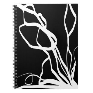 Caderno Espiral Nó do buquê: Abstrato preto e branco
