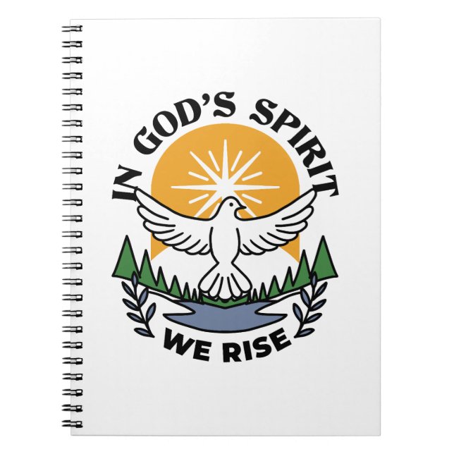 Caderno Espiral No espírito de Deus que levanta - fé e liberdade (Frente)