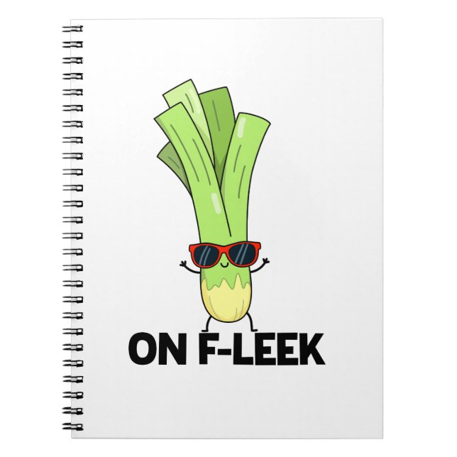 Caderno Espiral No Fleek Funny Veggie Leek Pun (Frente)