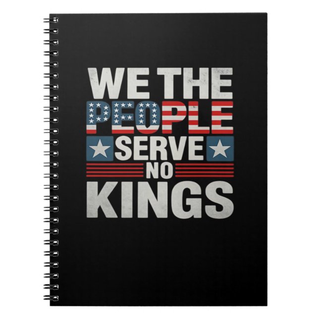 Caderno Espiral No King Patriotic Freedom No Kings In America Retr (Frente)