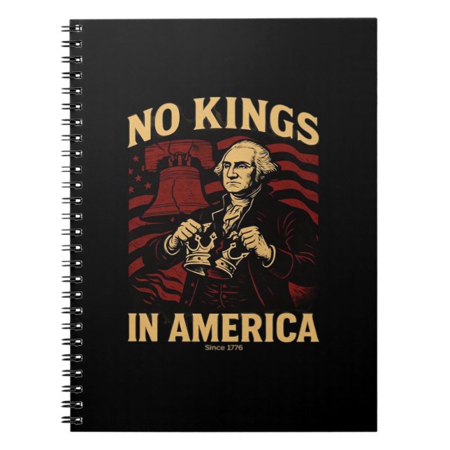 Caderno Espiral No Kings In America Since 1776 Anti-Donald Trumpp (Frente)