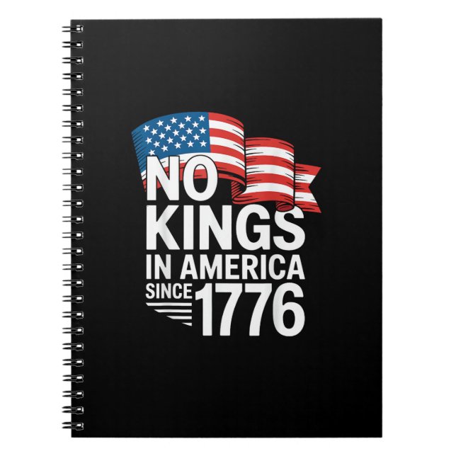 Caderno Espiral No Kings In America Since 1776 Protest Creative St (Frente)