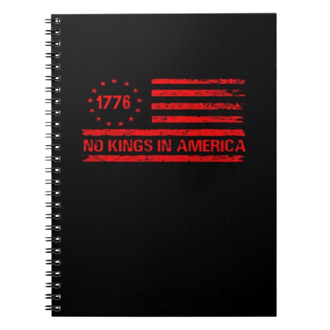 Caderno Espiral No Kings In America United States Independence Cla (Frente)