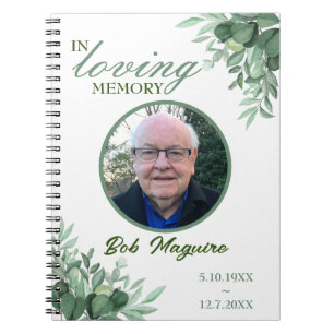 Caderno Espiral No Loving Memory Green Deixa Foto Funeral