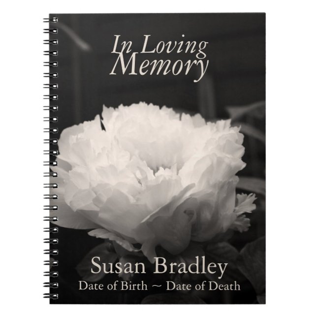 Caderno Espiral No Loving Memory Peony Funeral NoteBook (Frente)