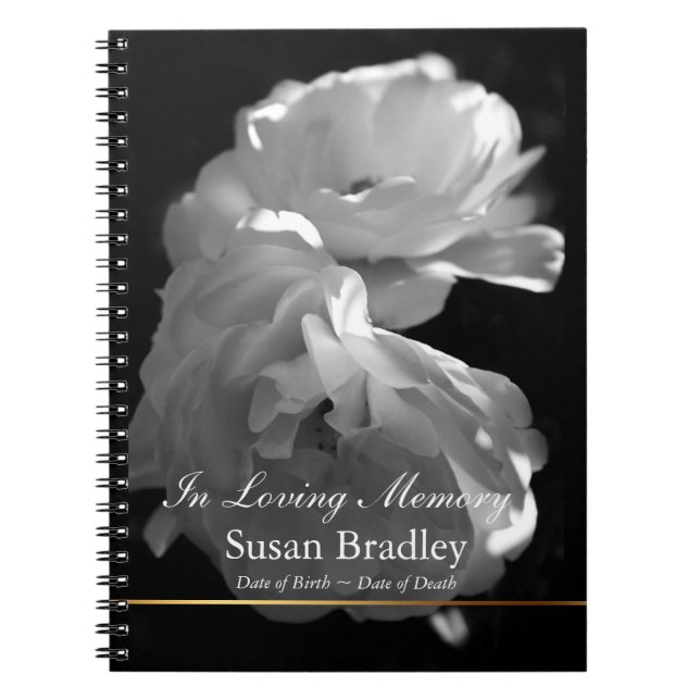 Caderno Espiral No Loving Memory Rosa Funeral Guest Book 1 (Frente)
