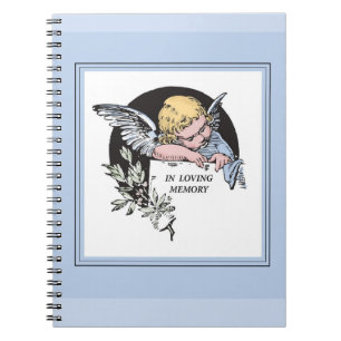 Caderno Espiral No Loving Memory Vintage Angel, lembre-se do Blu