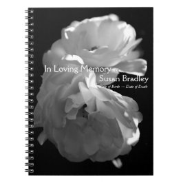 Caderno Espiral No Loving Memory White Roses Funeral Guest Book 2