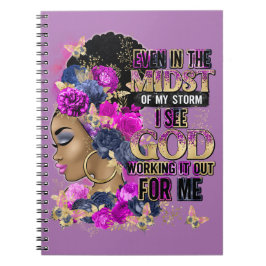 Caderno Espiral No meio da Rainha Negra Melanina Mulher Marrom
