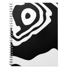 Caderno Espiral No Profundo: Abstrato preto e branco