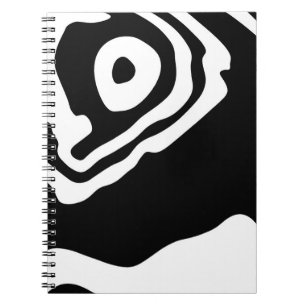 Caderno Espiral No Profundo: Abstrato preto e branco