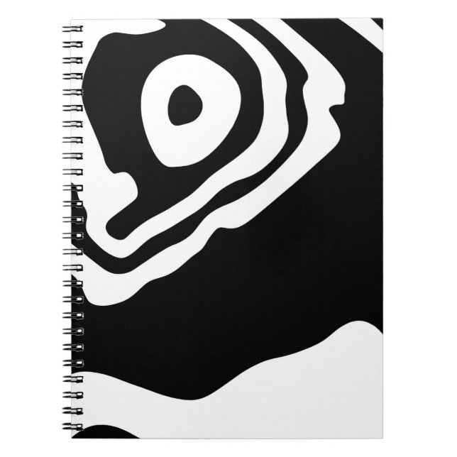 Caderno Espiral No Profundo: Abstrato preto e branco (Frente)