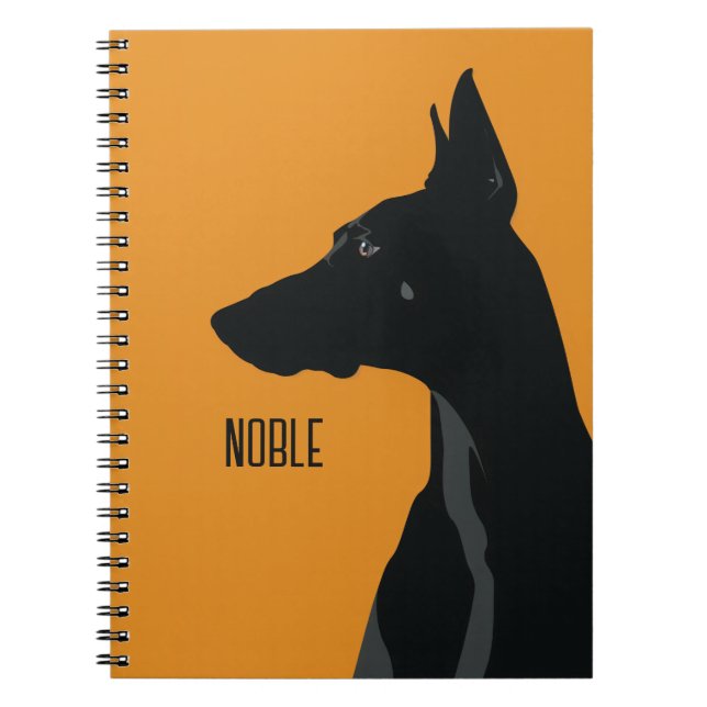 Caderno Espiral Noble Black Doberman (Frente)