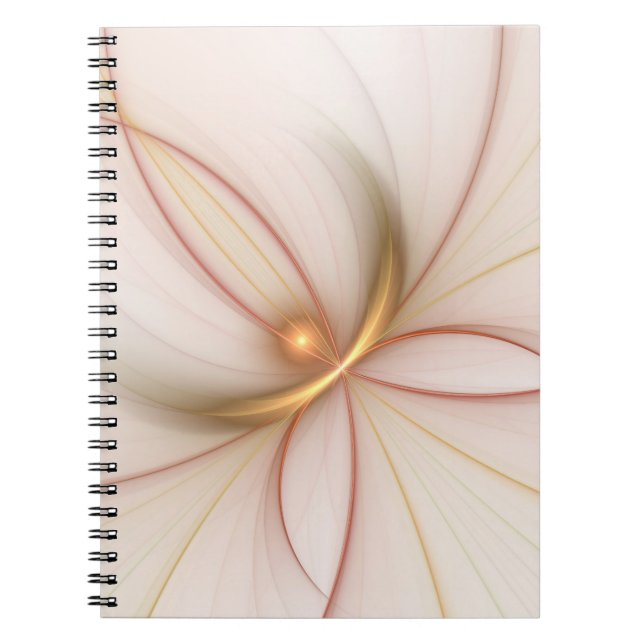 Caderno Espiral Nobre Arte Fractal De Cobre E Dourada Abstrato mod (Frente)