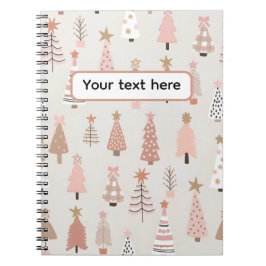 Caderno Espiral Noël Scandinave Sapins Roses