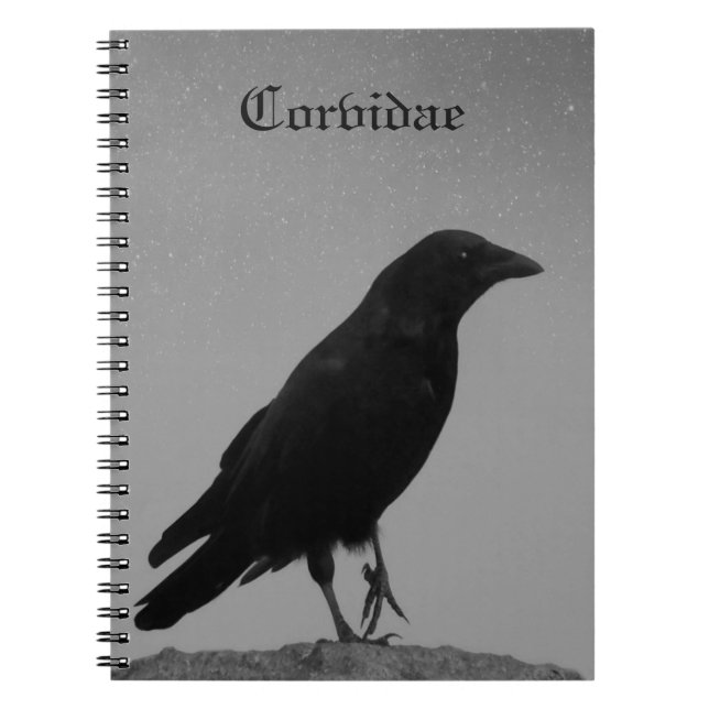 Caderno Espiral Noite com Corvidae (Frente)