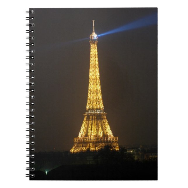 Caderno Espiral Noite da Torre Eiffel (Frente)