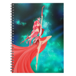 Caderno Espiral Noite de céu cor-de-rosa da bailarina