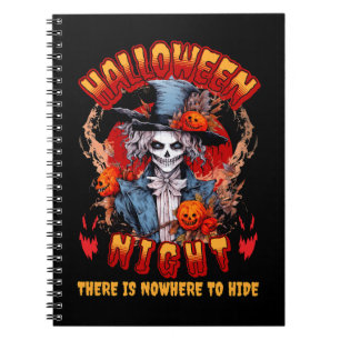 Caderno Espiral Noite De Halloween Não Há Lugar Para Esconder