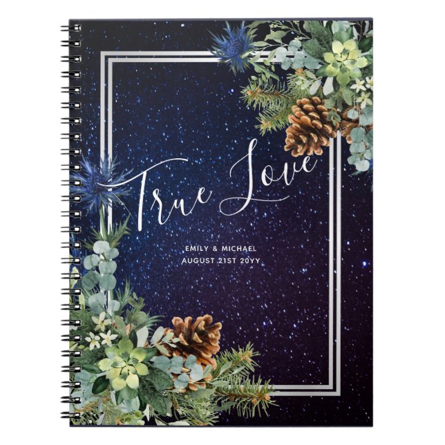 Caderno Espiral Noite estelar Eucalyptus Blue Thistle Winter (Frente)