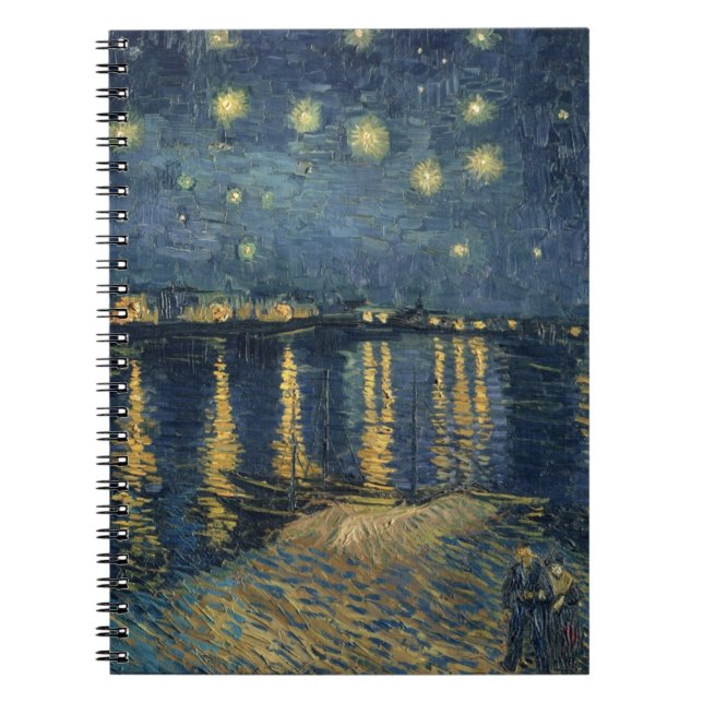 Caderno Espiral Noite estrelado de Vincent van Gogh | sobre o (Frente)
