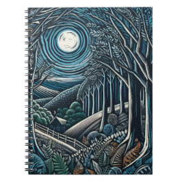 Caderno Espiral Noite na floresta