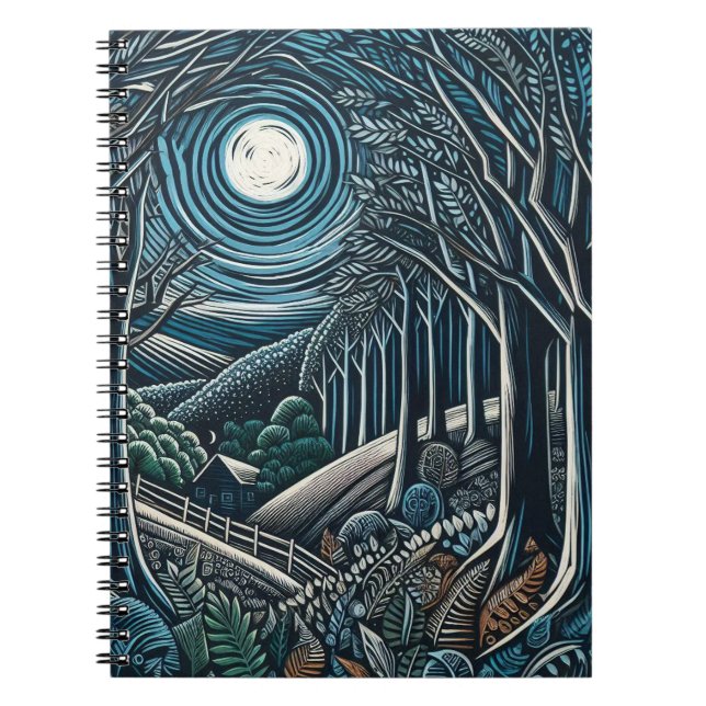 Caderno Espiral Noite na floresta (Frente)