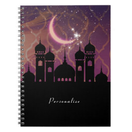 Caderno Espiral Noites Árabes Marroquino Médio Oriente Roxo Rosa