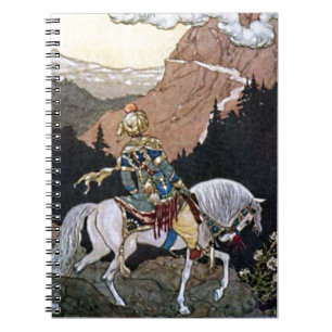 Caderno Espiral Noites árabes Príncipe Cavaleiro no Cavalo Branco