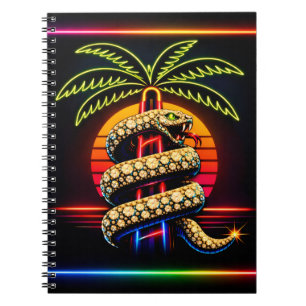 Caderno Espiral Noites de Miami Neon Luxo Diamante