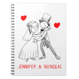 Caderno Espiral Noiva Bonita Noiva Vermelha Branca Cartoon Bridal