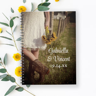 Caderno Espiral Noiva, Boots do Cowboy e Casamento no Ranch Sunflo