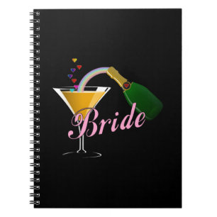 Caderno Espiral Noiva do brinde de Champagne da noiva