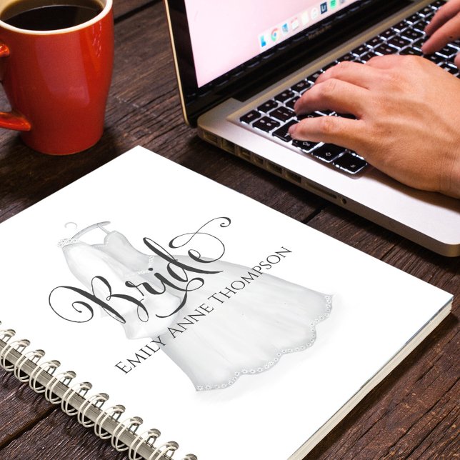 Caderno Espiral Noiva Elegante Personalizada (Custom bride notebook)