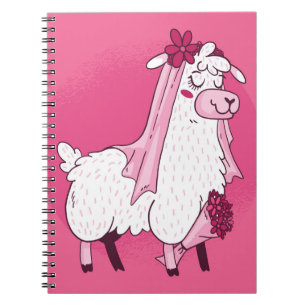 Caderno Espiral Noiva Lhama