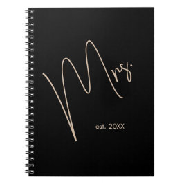 Caderno Espiral Noiva Moderna | Borige + Script Preto