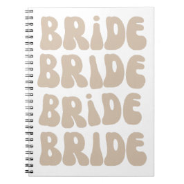 Caderno Espiral Noiva Moderna de Retró Casamento de Solteira Vinta