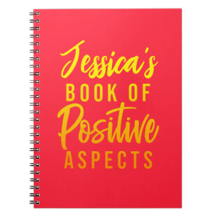 Caderno Espiral Nome Aspectos Positivos Texto Amarelo Vermelho
